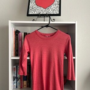 Michael Stars dark red long sleeve, sparkly tee size OS.